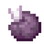 a chorus fruit. it's round and light purple, with a white stem.